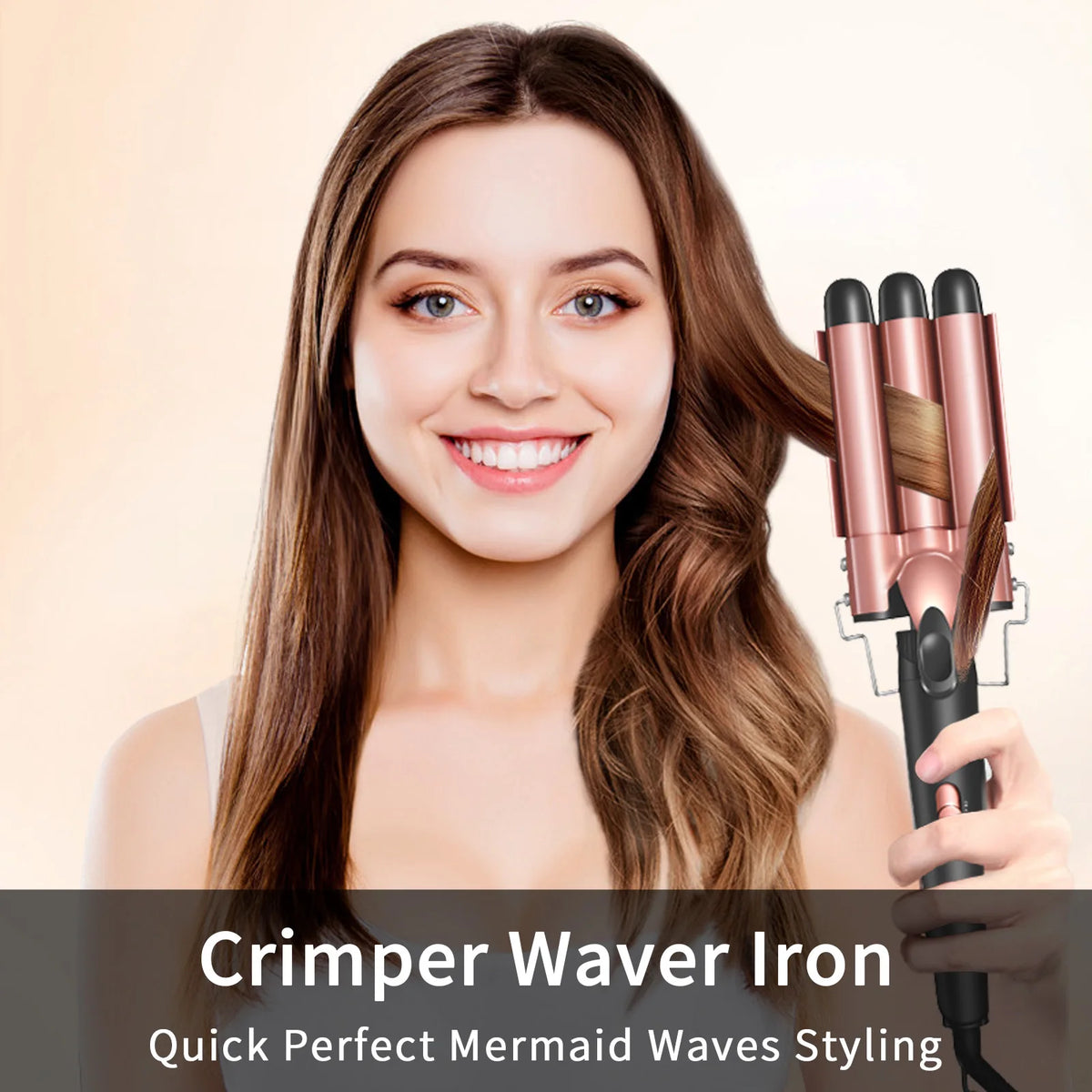 5-in-1 Hair Waver Curling Iron,3 Barrel Hair Crimper with Fast Heating Up